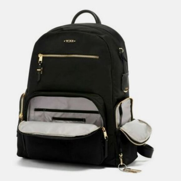 Brand new TUMI /Voyageur Carson Backpack Black/Gold Hardware - Picture 4 of 7